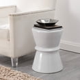 thumbnail image 2 of SAFAVIEH Savello 18" Modern Solid Ceramic Garden Stool, White, 2 of 8