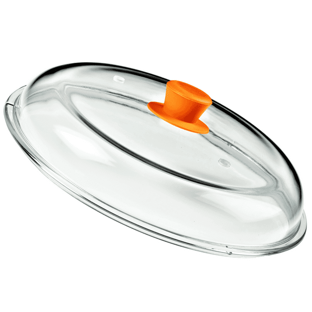 Microwave Glass Plate Cover Splatter Guard Lid with Easy Grip