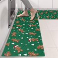 thumbnail image 2 of Kitchen Rugs Sets Of 2,Green Christmas Gingerbread Man Pattern Anti Fatigue Kitchen Mat Rugs Non Slip Washable,Decorative Kitchen Floor Mats for Kitchen,Sink,Laundry,17"X47", 2 of 5