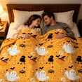 thumbnail image 6 of LEFXSMR Halloween Blanket Cute Ghost Decor Fleece Fall Throw Blanket for Couch Orange Halloween Decoration for Home Holiday Sofa Bed, 39.37x51.18", 6 of 9