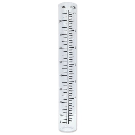 7 inch Tube Clear 8 x 1 Glass Outdoor Patio Weather Instrument Rain Gauge