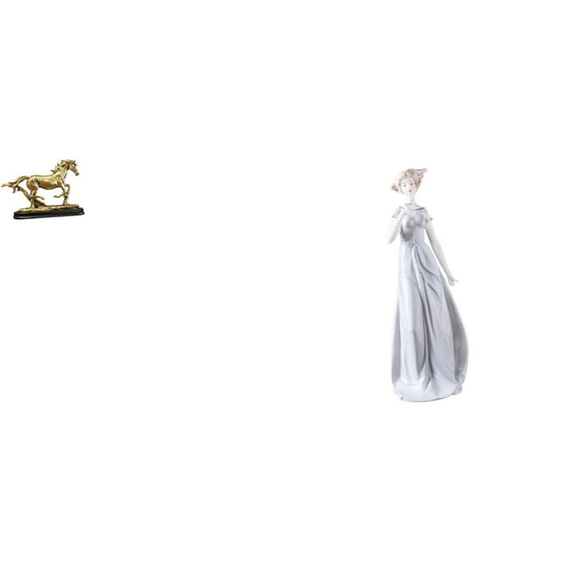 Figura de caballo,Escultura de caballo en miniatura coleccionable,Estatua de animal de adorno de caballo de resina para decoración del hogar,Figura de escritorio,Estatua de niña linda de