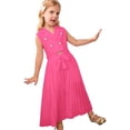 thumbnail image 2 of Baby and Toddler Girls Sets Two Piece Vest Top Collar Pleated Skirt Kids Outdoor Clothes,Hot Pink,Size 4 -5 Years, 2 of 9