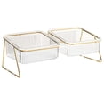 thumbnail image 1 of STRANDCHIC 1 Ensemble de Vaisselle Surélevée pour Chat Double Bol Bord Incliné 30.5x14.4cm, 1 of 8