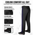thumbnail image 6 of Exxact Sports Proline Full Length Baseball Pants Youth with Stripes, Relaxed Fit Open Bottom Boys Baseball Pants (Black/Dark Blue,YS), 6 of 7
