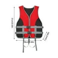 thumbnail image 2 of Life Jacket for Adult Outdoor Water Sports, Life Vest Adjustable Buckle, Life Jacket with Reflective Strips for Adults Children, Swim Vest for Kayaking Swimming Aid Red/M, 2 of 9