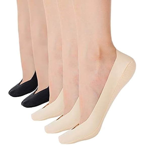 Eryueer Womens No Show Thin Socks Cotton Nylon Low Cut Liner Non Slip hidden Invisible Socks for Flats Sneaker 4-6 pack