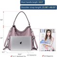 thumbnail image 4 of MesaSe Women‘s PU Leather Zipper Fashion Handbag  Brown, 4 of 10