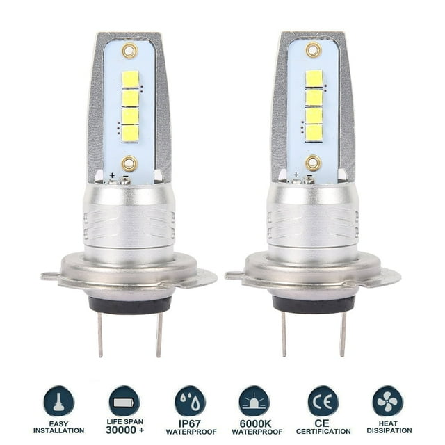 H7 LED Fog Light Bulb Newest Version 3530 CSP-Chips LED Fog Lamp Bulbs White 6500K Use For Fog Lights