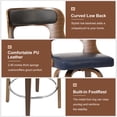 thumbnail image 6 of CRERIYO 26" Swivel Bar Stools Set of 2, Bentwood Counter Height Stools with Upholstered Seat, Wood Legs and Chrome Footrest, Blue, 6 of 6