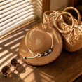 thumbnail image 6 of Yifymode Womens Beach Sun Straw Hat Summer Floppy Wide Brim Foldable Packable | Packable & Travel Friendly：Suitable for beach, outdoor activities, 6 of 6
