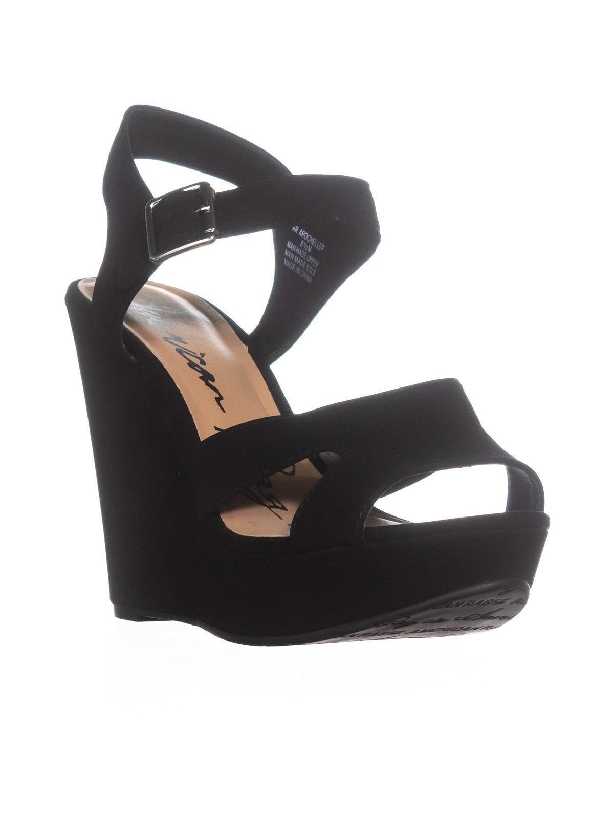 Womens AR35 Rochelle Ankle Strap Wedge Sandals, Black - image 1 of 5