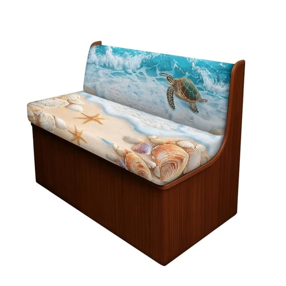 Qpednta Elastic Beach Turtle Shell RV Dinette Cushion Covers Washable Car Loveseat Camper Sofa Cushion Covers for Travel Trailer Couch (1 Backrest Cover & 1 Bench Cover)