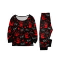 thumbnail image 2 of Halloween Pajamas Set Bloody Handprint Sleepwear Holiday Loungewear Outfit,Allover Red Handprint Pattern Long Sleeve Top Pants Soft Apparel,Festive Autumn Spooky Nightwear Cozy Housewear, 2 of 7