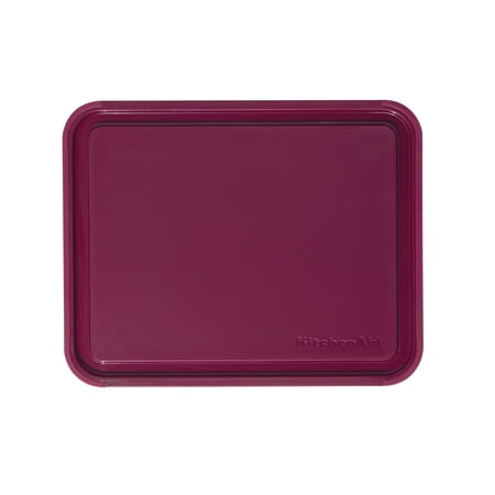 KitchenAid Classic Plastic Cutting Board with Trench, Non-Slip Edges, Dishwasher Safe, 8x10, Beetroot