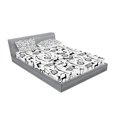 thumbnail image 2 of Ambesonne Tribal Fitted Sheet & Pillow Sham Set, Pattern Animal, Full, Black and White, 2 of 2