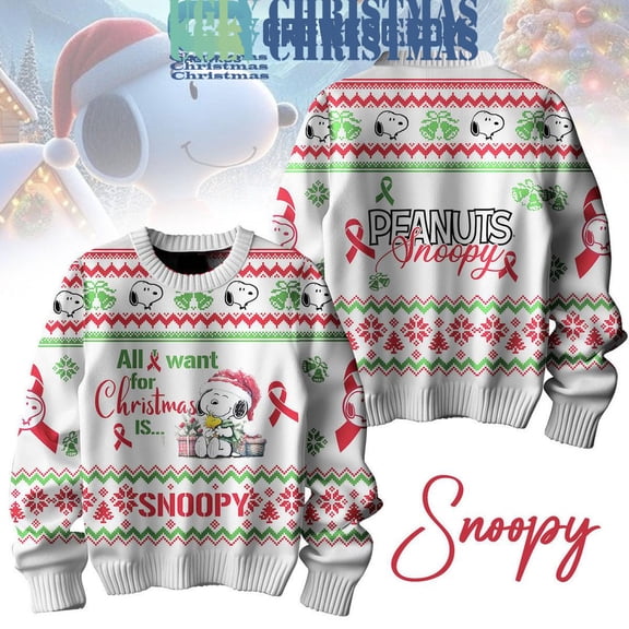 Snoopy All I Want For Christmas Is Peanuts Ugly Sweater
