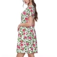 thumbnail image 2 of Rateoe Flower Pattern Women’s Short Sleeve Dress – Casual Elegant Summer A-Line Dress for Everyday Wear, 2 of 6