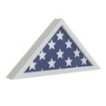 thumbnail image 2 of Emma + Oliver Rustic White Wood Military Flag Shadow Box for 9.5' x 5' American Veteran Burial Flag - Wall Mount or Freestanding, 2 of 11