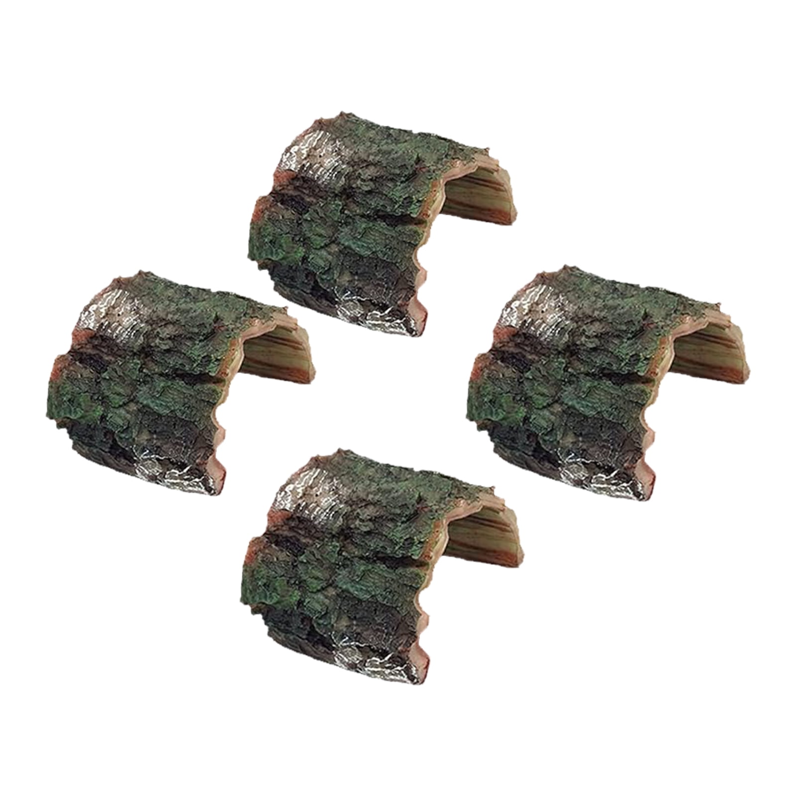 LOLIPPYY 4-Piece Turtle Basking Platform with Resin Ramp and Natural Rock Cave Aquarium Decor Habitat Accessory