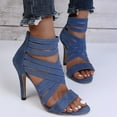 thumbnail image 1 of Nuevas sandalias de tacón alto de gran tamaño Boca de pez Cremallera trasera Sandalias de mujer Wmkox8yii  shjk5198, 1 of 6