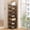 Brown, variant on Vertical Shoe Rack - Tall Narrow Shoe Rack Organizer for Small Spaces,5 Tier Bamboo Shoen Shelf for Entryway,Closet,Corner,Doorway,Skinny Shoe Shelf Space Saving Shoe Storage,Free Stackable DIY