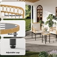 thumbnail image 3 of 3 - piece outdoor patio muebles set: wicker rattan sillas con glass mesa, bistro set con removable cushions, moderno rattan patio sillas para garden o balcony in blanca, 3 of 8