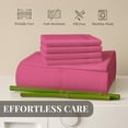 thumbnail image 4 of Sacred Thread Rayon Derived from Bamboo Sheets King Size, 18'' Deep Pocket Cooling Sheets for Hot Sleepers, 6 PC Cooling Sheets (King Size) (Wild Orchid), 4 of 9