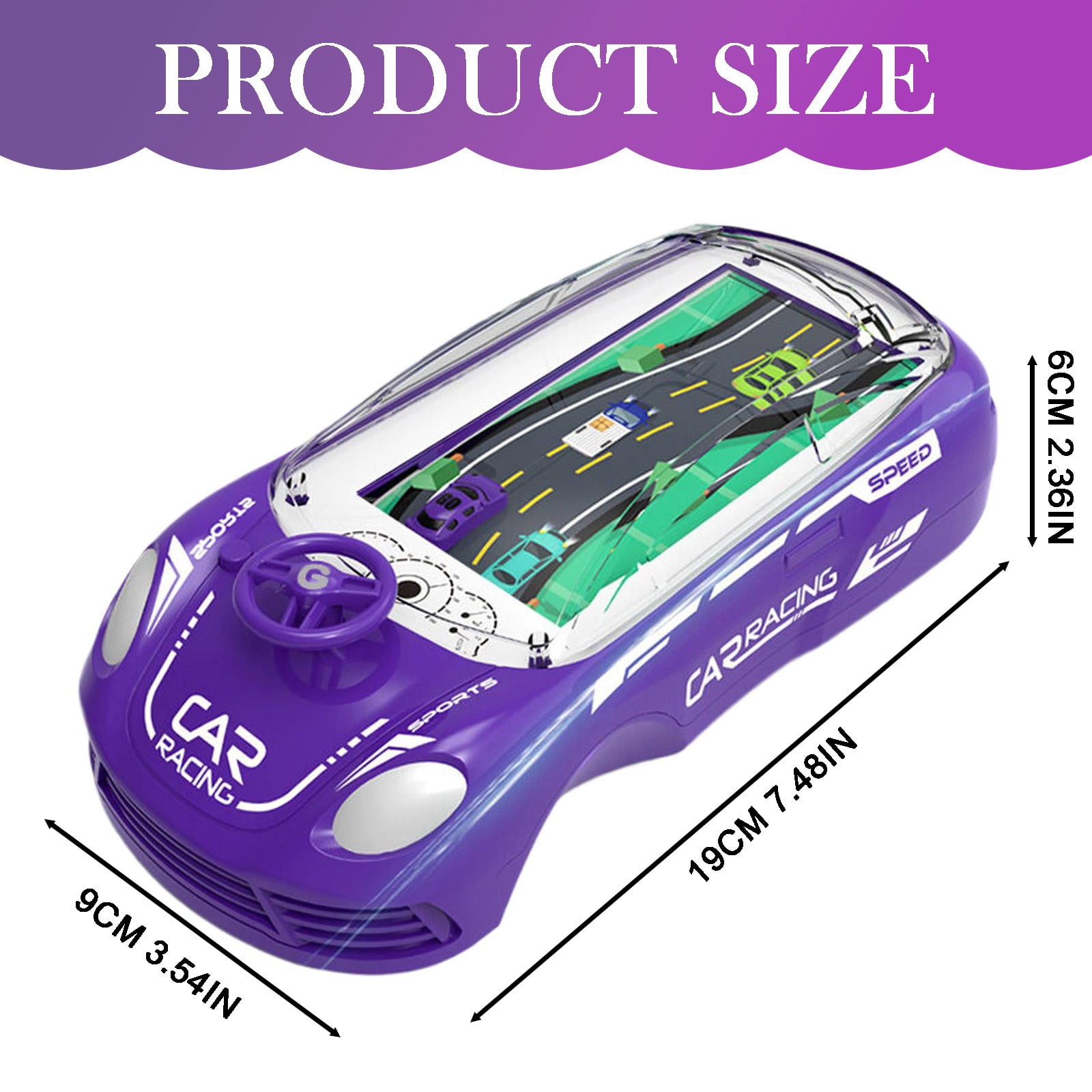 ZMKIAG Children's Handheld Game Console, Simulation Adventure Driving Racing Car Game, Educational Musical Car Toys, Boys Girls Small Car Thinking Training Concentration