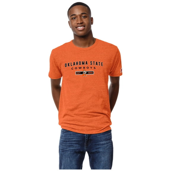 Men's League Collegiate Wear Heather Orange Oklahoma State Cowboys Victory Falls Tri-Blend T-Shirt