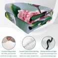 thumbnail image 4 of Twin Quilt Set 68''x86'', Green Hummingbird Lightweight Summer Bedspread Coverlet Set with 2 Pillow Shams, Spring Summer Pink Flower Leaf Breathable All Season Quilt Bedding for Dorm/Bedroom, 4 of 9