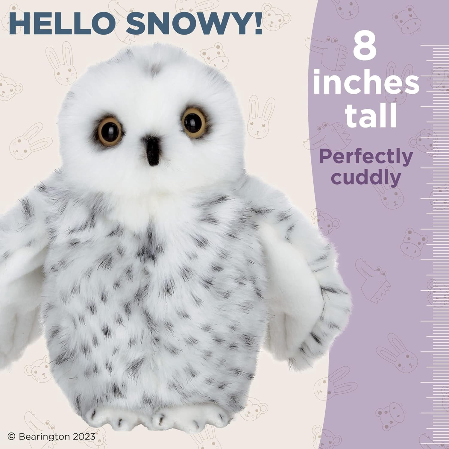 Ice King Glow-in-the-Dark Owl Stuffed Animal - 10 Inches, Realistic Plush Toy