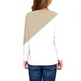 thumbnail image 6 of snilers Girls Long Sleeve Shirts Kids Color Block Crewneck Loose Fit Tunic Tops Summer Casual Basic Tee Shirt 3-14 Years, 6 of 7