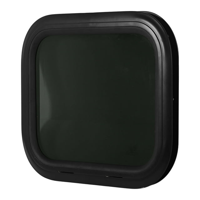 RV Fixed Window Black Aluminum Alloy Round Corner Glass With Fixing Ring for Trailer
