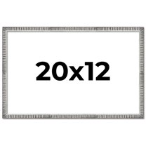 20x12 Frame Silver Grey Distressed Solid Wood Picture Frame | 0.75 Inch Moulding Width | Interior