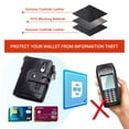 thumbnail image 4 of Billetera gzcz de piel auténtica con bloqueo RFID para hombre, plegable, negra, 4 of 7
