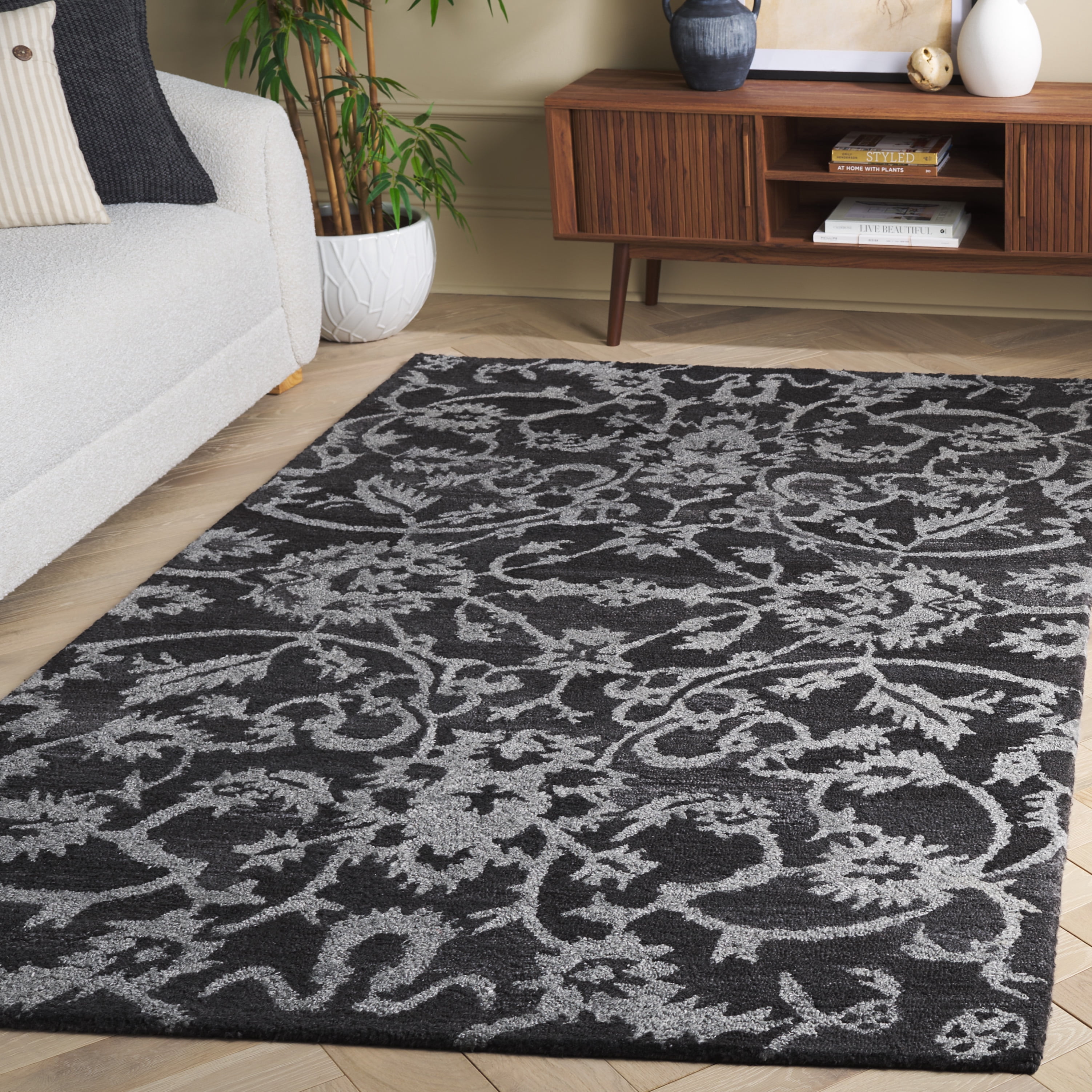 SAFAVIEH Anatolia Jamaar Floral Area Rug, Grey, 3' x 5'
