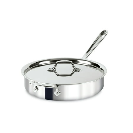 All-Clad D3 Stainless 3-ply Bonded Cookware, Saute Pan with lid, 3 quart