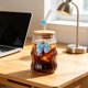 thumbnail image 4 of Vaso de agua de vidrio con tapa y pajita de vidrio – Vaso para bebidas de 450 ml para café, bebidas frías, para el hogar, la oficina o para uso al aire libre., 4 of 6
