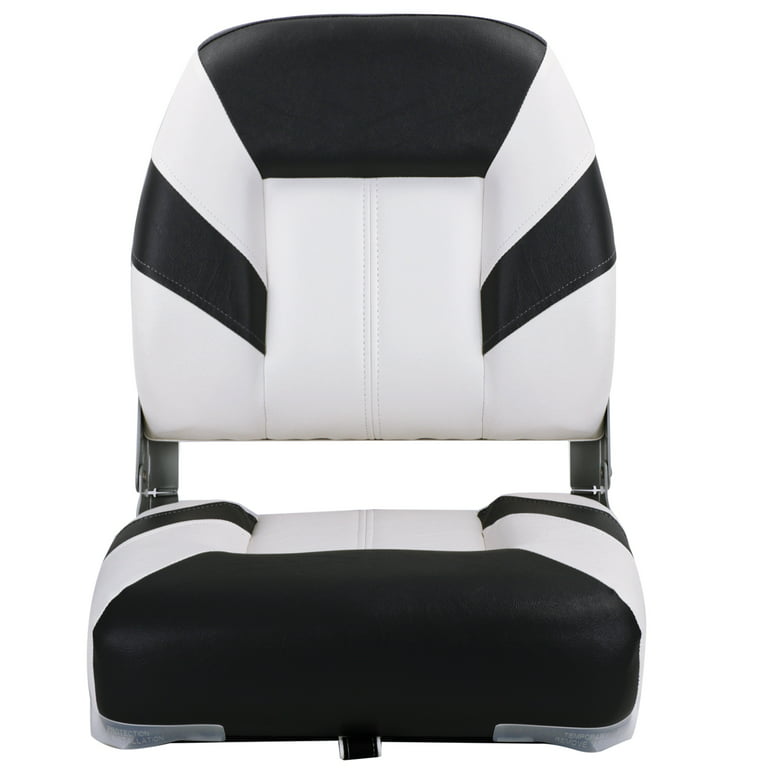 NORTHCAPTAIN Deluxe White/Black Low Back Folding Boat Seat, 2