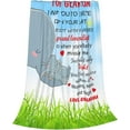 thumbnail image 2 of Fuzzy Throw Blanket 350 GSM Fleece Ultra-Soft Microfiber Blanket for Adults Kids Gift Couch, Sofa, Bed to My Grandson 80"x60", 2 of 6