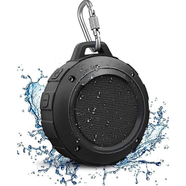 Waterproof Outdoor Bluetooth Speaker, Wireless Portable Mini Shower Travel Speaker with Subwoofer - Black