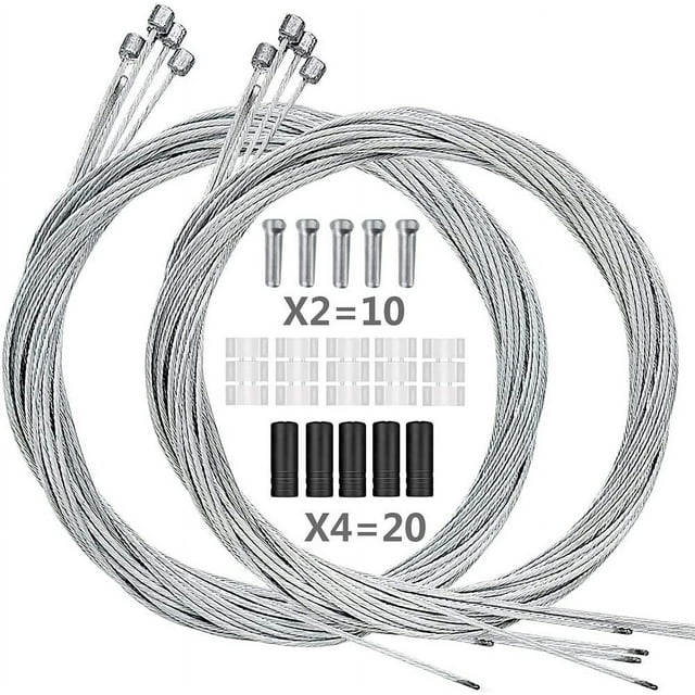 10PCS Premium Bike Shift Cable, Professional Bicycle Shift Wire Kit for Mountain and Road Bicycle, for Free 5 O-Rings, 10 End Ferrules and 20 End Caps