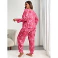 thumbnail image 4 of Plus Size Pajamas: Syphorium Pajamas for Women Plus Size, Long Sleeve Soft Prints Pjs Loungewear Nightwear, 4 of 5