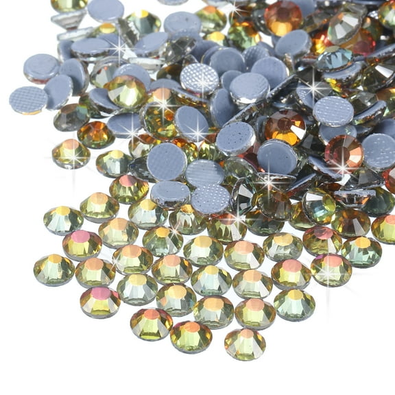 Uxcell 288 Pcs Hotfix Rhinestones Flatback Crystal Glass Gems (SS34 7.3mm,Bright Yellow)