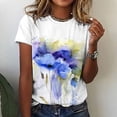 thumbnail image 2 of DPTALR T-Shirt à Manches Courtes Imprimé Col Rond Décontracté pour Femmes, 2 of 8