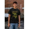 thumbnail image 4 of Zombie Zone Hazardous Dangerous Funny Men's Big & Tall Crewneck Graphic Tee Brisco Brands 2X, 4 of 5