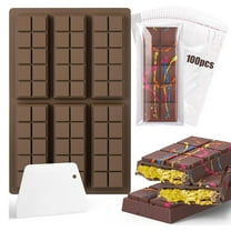 Chocolate Bar Mold, 6-Speed Chocolate Molds Silicone With Bag Scraper For Filling Chocolate Silicone Molds Ideal For Everyday Snacking