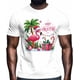 thumbnail image 2 of Camisetas gráficas informales de manga corta con flamencos navideños de Papá Noel para hombre, 2 of 8