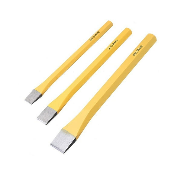 3Pc Chisels Set Solid Steel Flat Chisel Wood Carving Woodworking Hand Tools